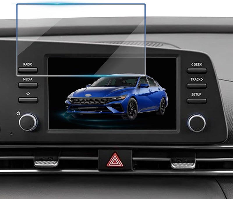 VIAROOM Screen Protector For Hyundai Elantra 2021-2026,Infotainment Screen Tempered Glass Film For SE/SEL Sport/Hybrid Blue 2025 2024 2023 Accessories -8 inch - Image 1